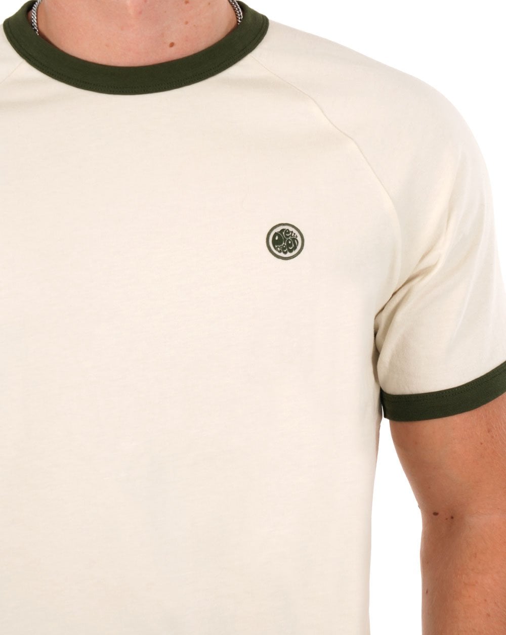 Pretty Green – Boston Ringer-T-Shirt in Stein