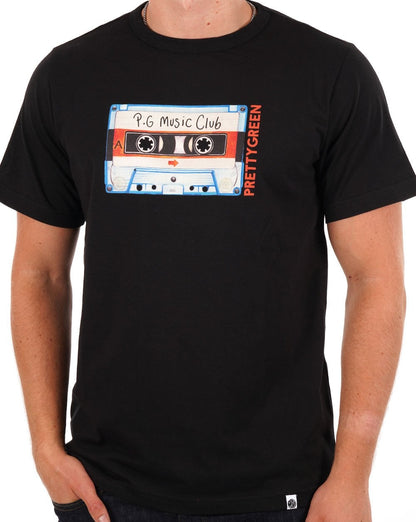 Pretty Green Kassetten-T-Shirt Schwarz