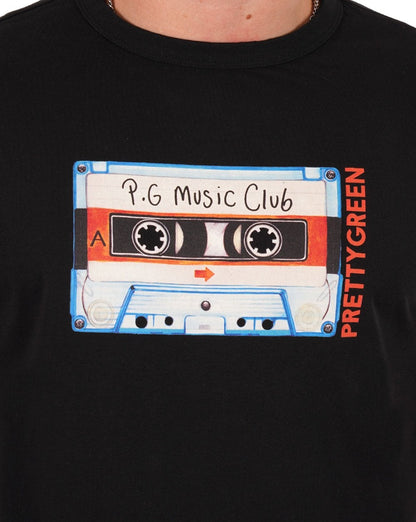 Pretty Green Kassetten-T-Shirt Schwarz