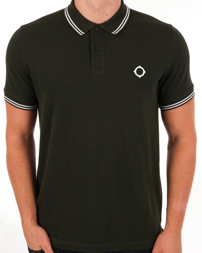 Ma.strum Poloshirt mit Doppelstreifen Dunkelgrün