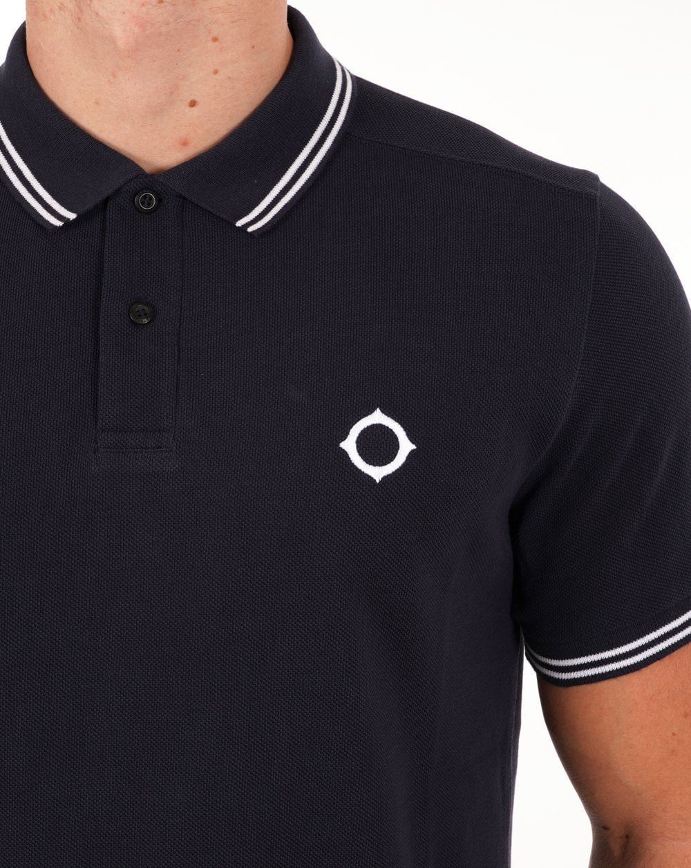 Ma.strum Poloshirt mit Doppelstreifen, Tintenblau
