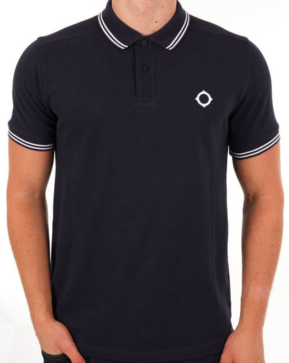 Ma.strum Poloshirt mit Doppelstreifen, Tintenblau