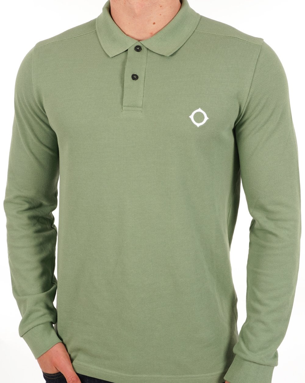 Ma.strum Langarm-Piqué-Poloshirt, Waldgrün
