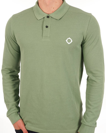 Ma.strum Langarm-Piqué-Poloshirt, Waldgrün