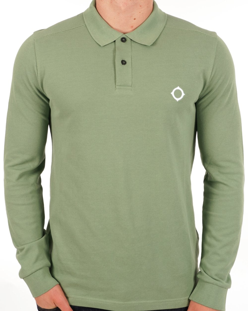 Ma.strum Langarm-Piqué-Poloshirt, Waldgrün