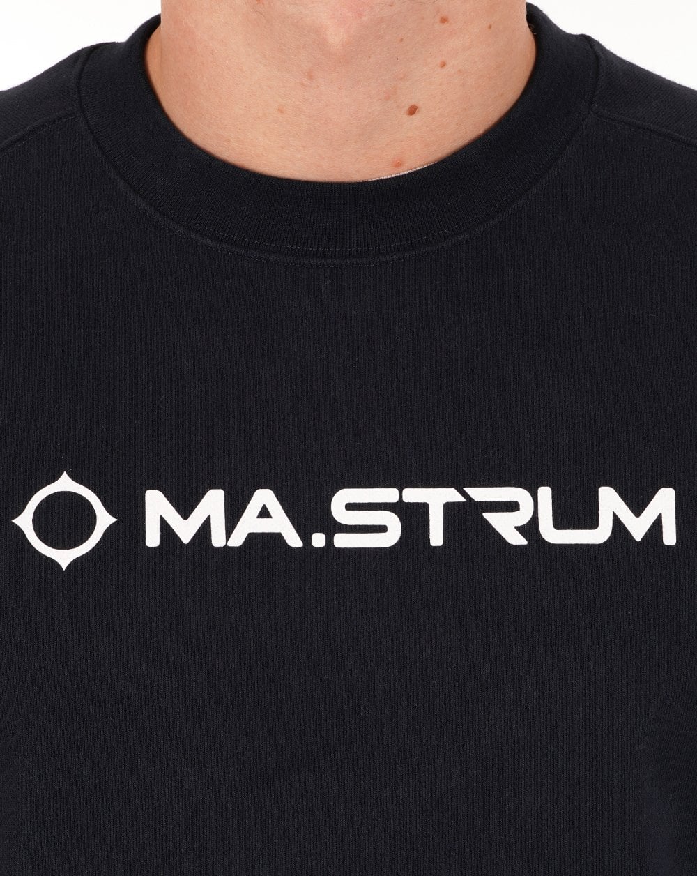 Ma.strum Crew-Sweatshirt mit Brustdruck, Tintenblau