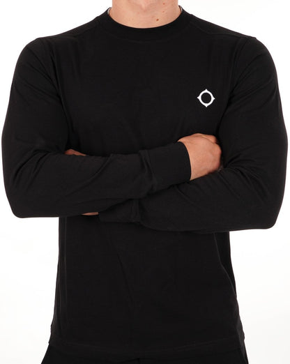 Ma.strum Langarm-T-Shirt mit Symbol, tiefschwarz