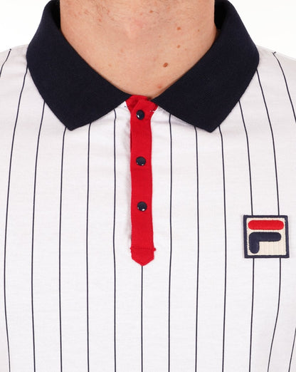 Fila Vintage Mk1 Pro Twin Badges Polo Weiß
