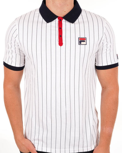 Fila Vintage Mk1 Pro Twin Badges Polo Weiß