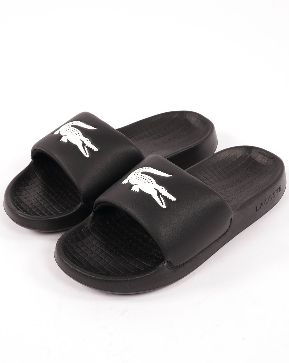 Lacoste Croco Slide Schwarz/Weiß