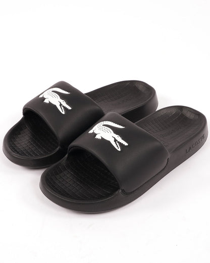 Lacoste Croco Slide Schwarz/Weiß