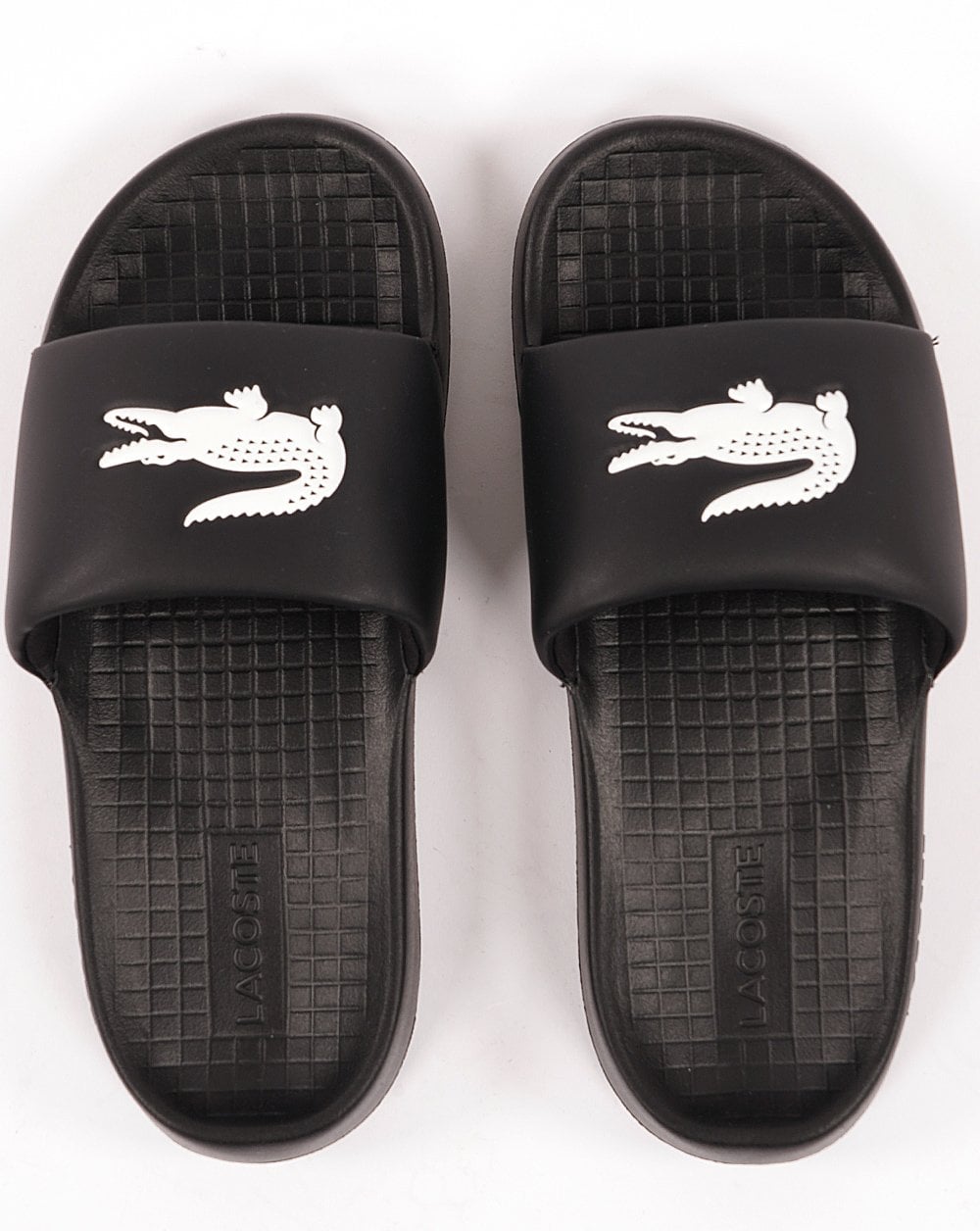 Lacoste Croco Slide Schwarz/Weiß