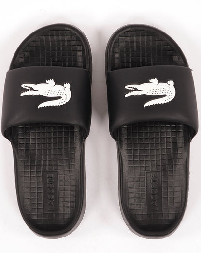 Lacoste Croco Slide Schwarz/Weiß