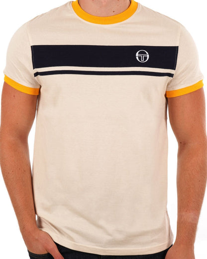 Sergio Tacchini Masters T-Shirt Buttercreme/Gelb/Marineblau