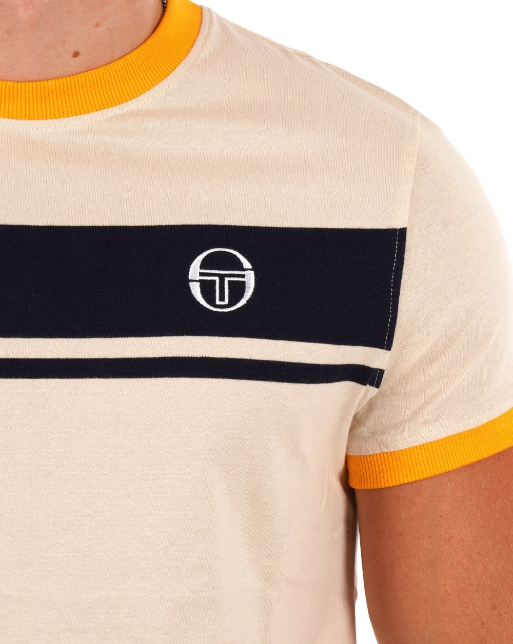 Sergio Tacchini Masters T-Shirt Buttercreme/Gelb/Marineblau