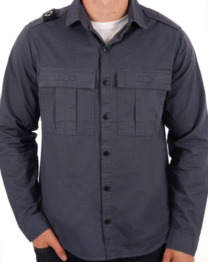Ma.strum Pd Patch Pocket Parade Overshirt Tintenblau