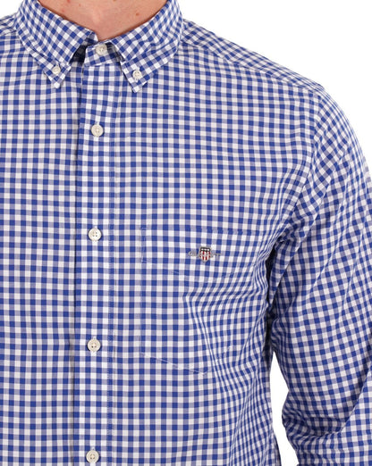 Gant Popeline-Hemd mit Vichy-Karomuster, Collegeblau