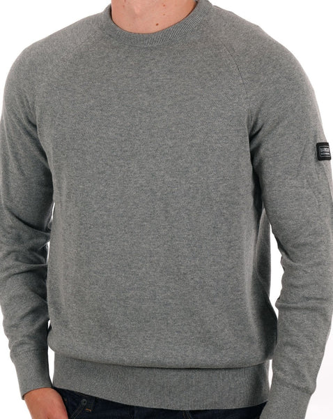 Barbour International Cotton Crew Knit Anthracite Marl