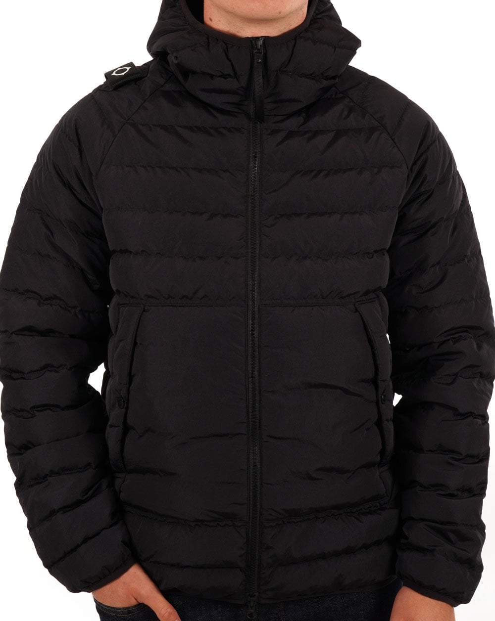Ma.strum Daunenjacke mit Kapuze Schwarz