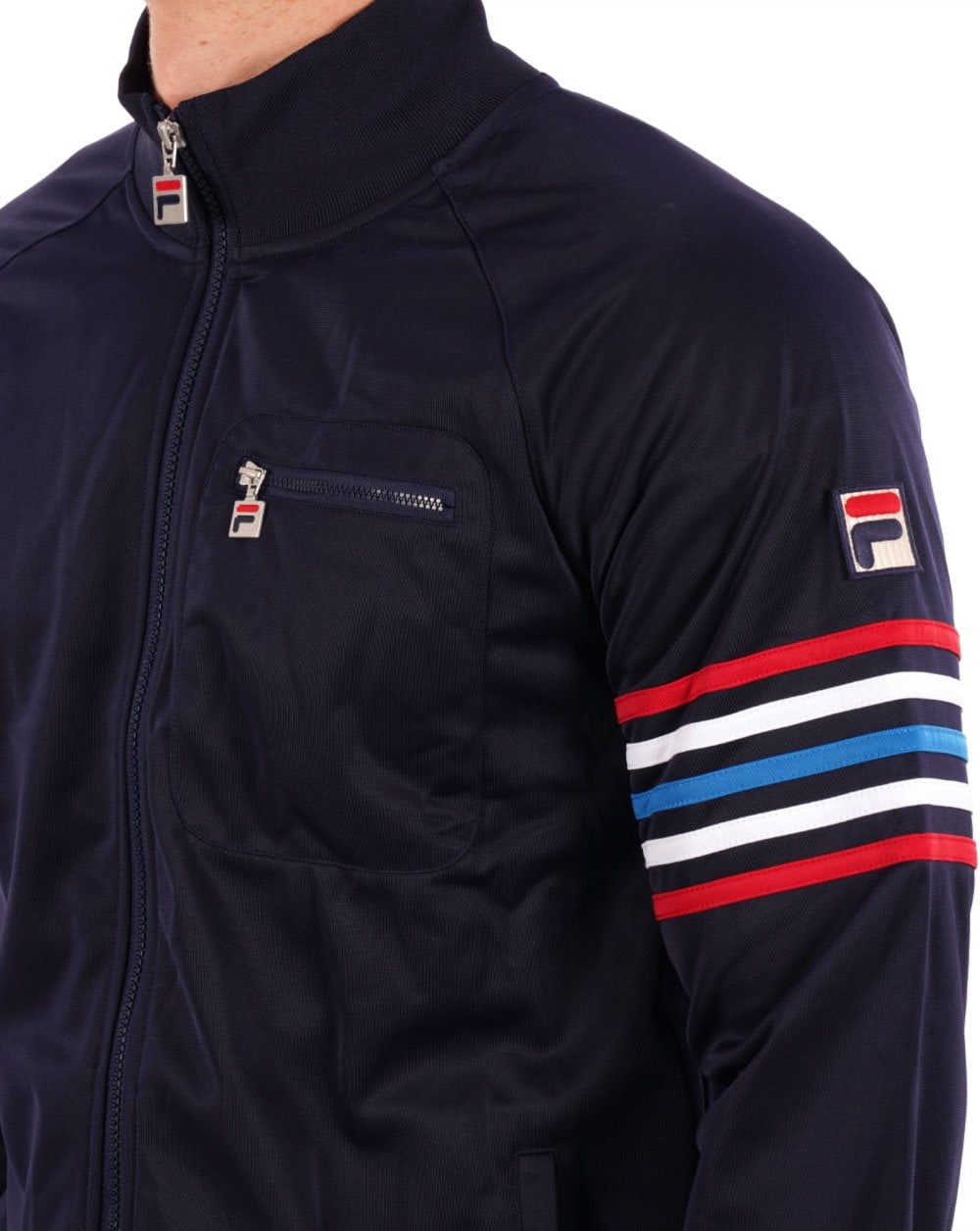 Fila Vintage 5-Streifen-Trainingsoberteil, Marineblau/mehrfarbig