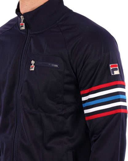 Fila Vintage 5-Streifen-Trainingsoberteil, Marineblau/mehrfarbig