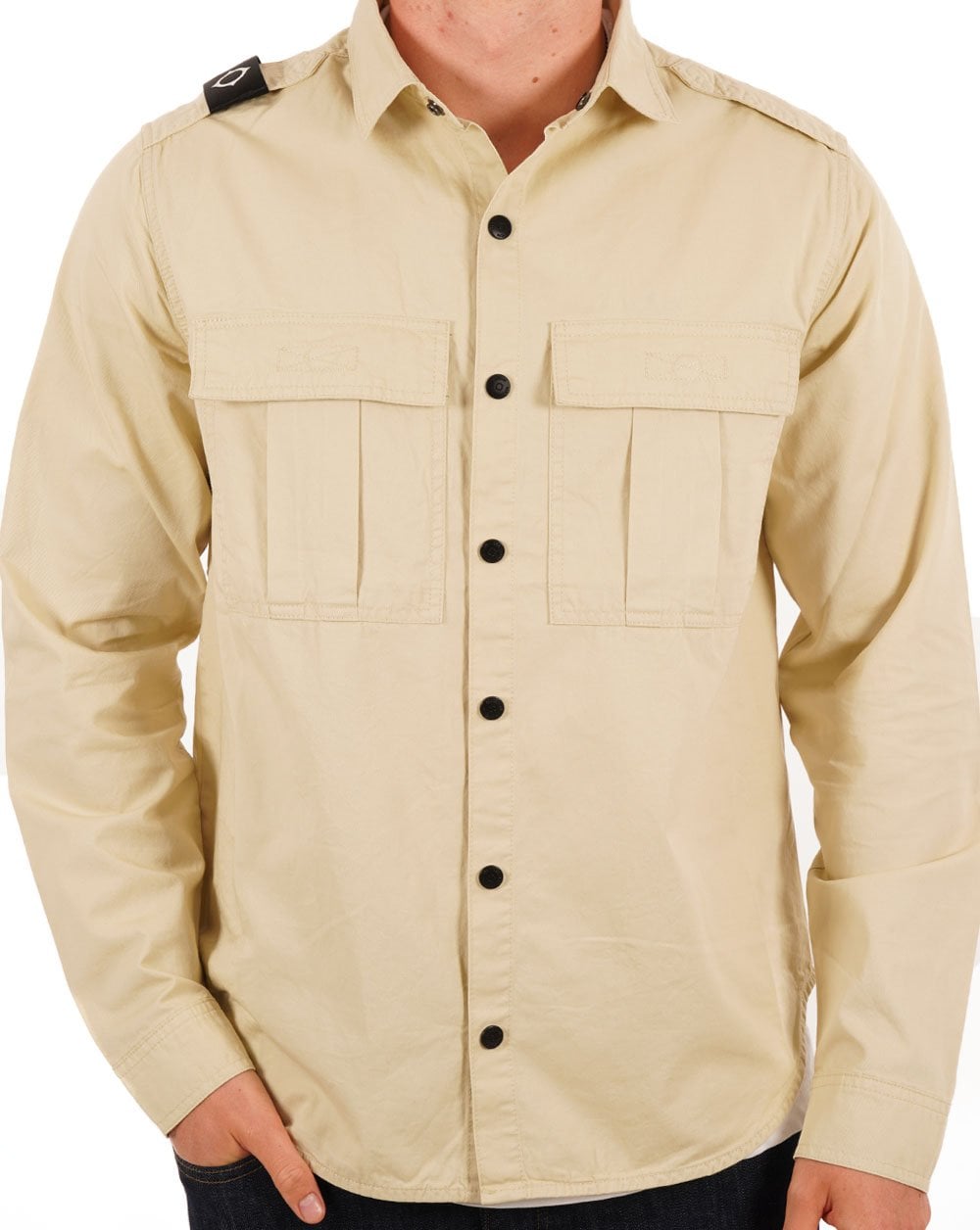Ma.strum Pd Patch Pocket Parade Überhemd Sand