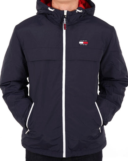 Tommy Jeans – Chicago – Wattierte Windjacke in Marineblau