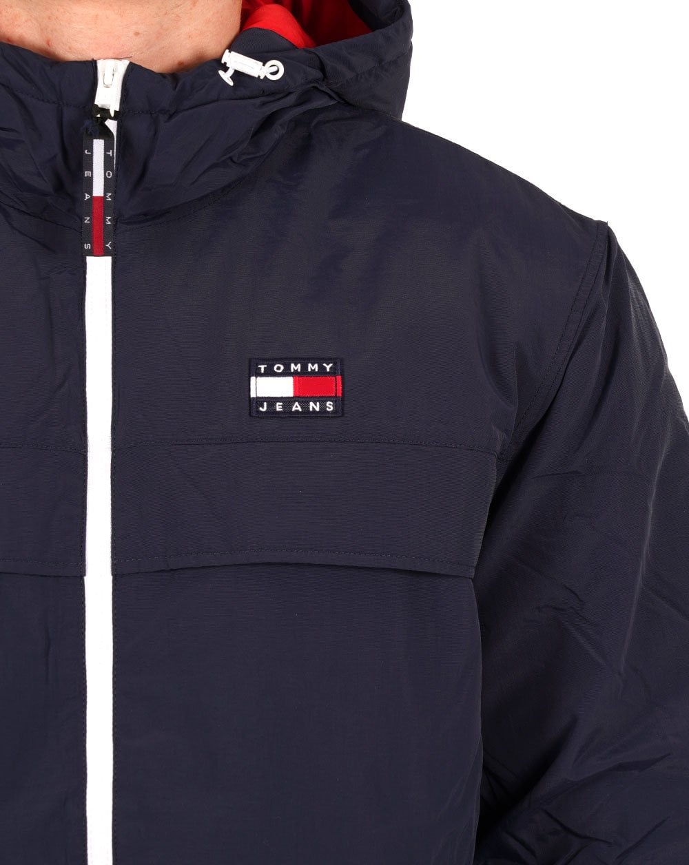 Tommy Jeans – Chicago – Wattierte Windjacke in Marineblau