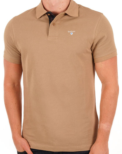 Barbour Tartan-Piqué-Poloshirt in Militärbraun
