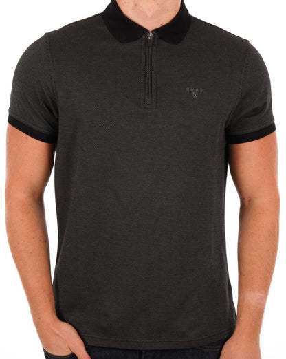 Barbour Kelleth Poloshirt mit Reißverschluss in Schwarz