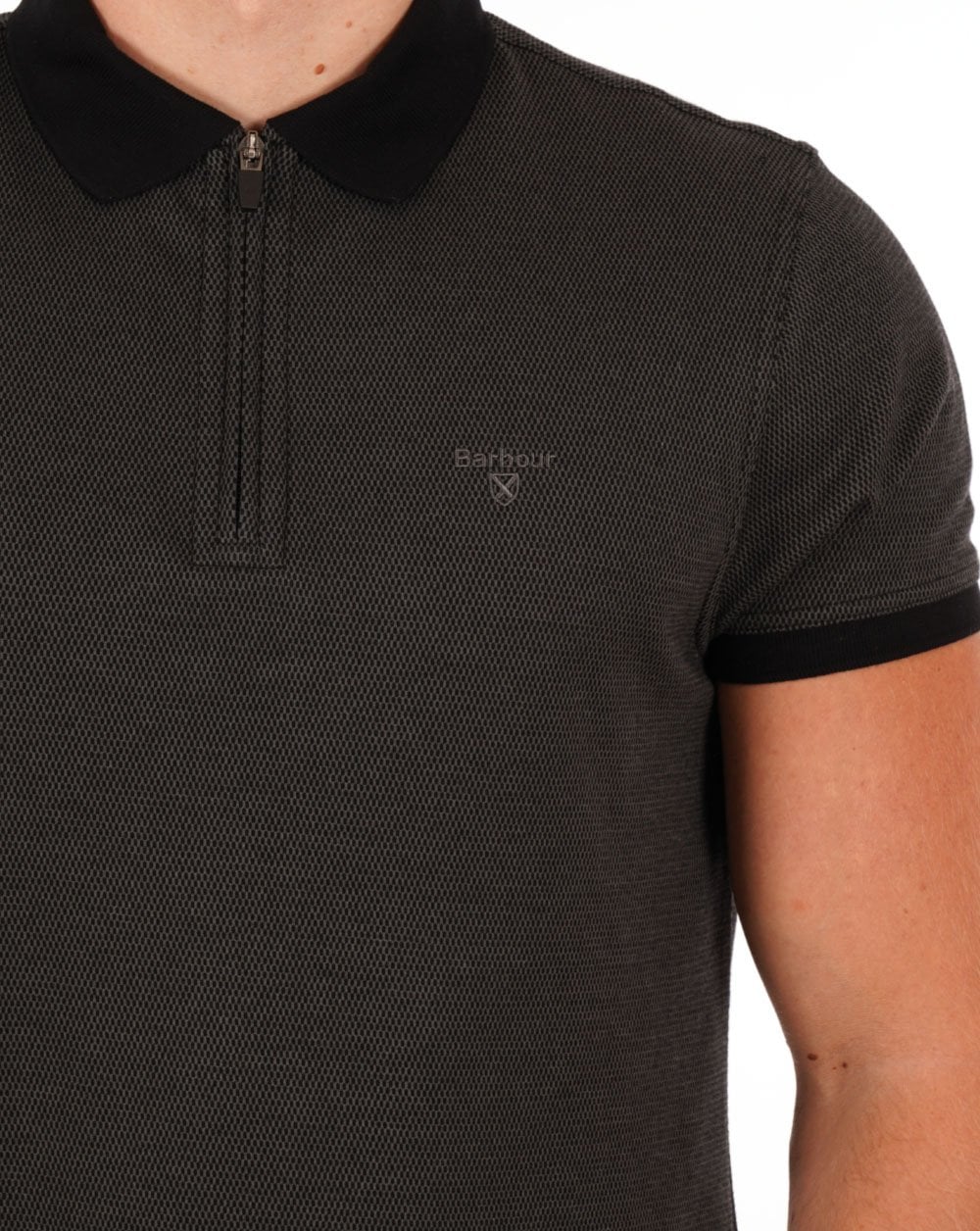 Barbour Kelleth Poloshirt mit Reißverschluss in Schwarz