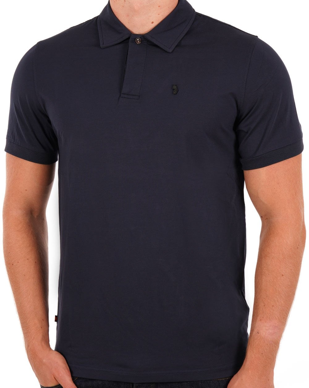 Luke Hong Kong Jersey-Poloshirt, Dunkelmarineblau