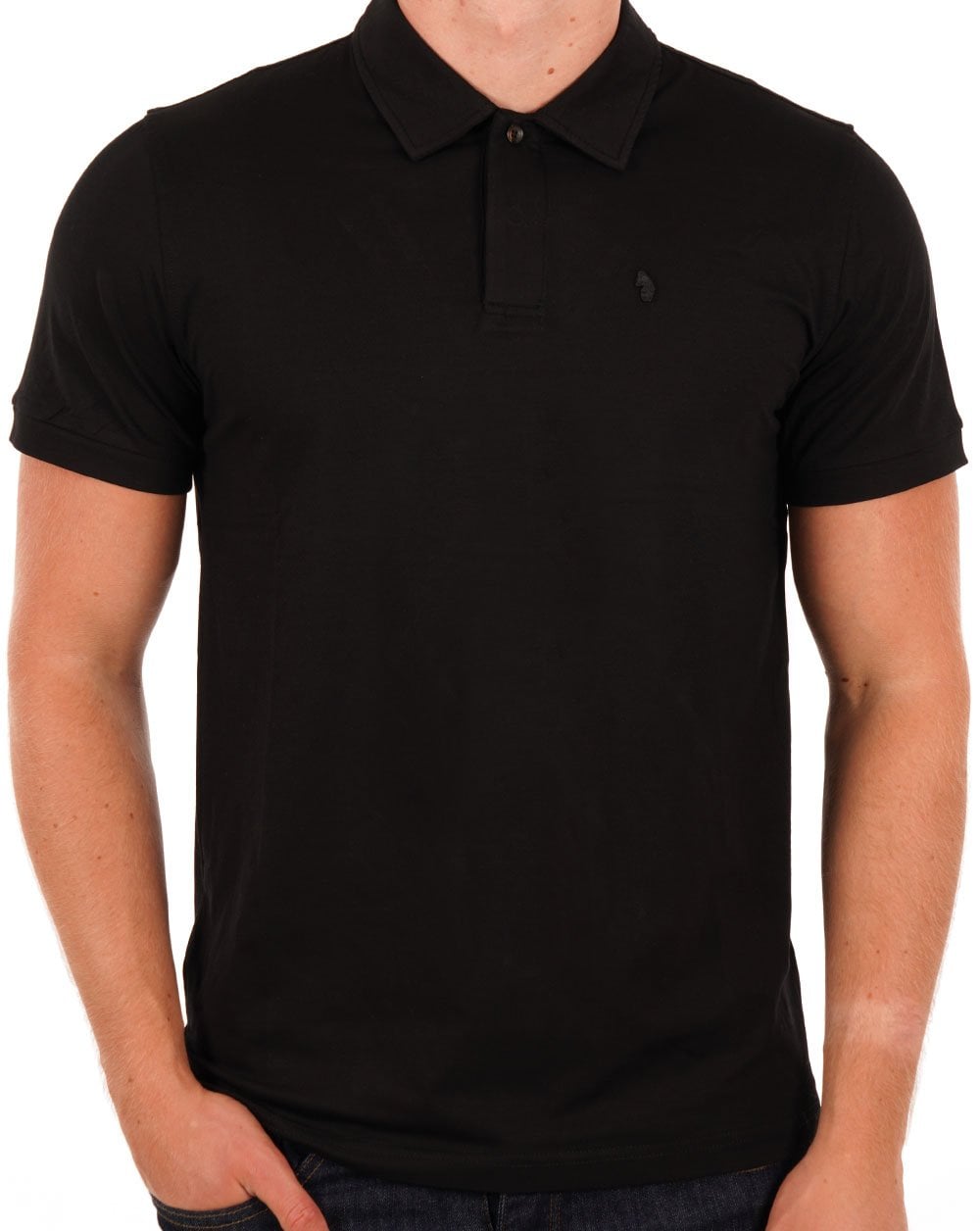 Luke Hong Kong Jersey-Poloshirt, tiefschwarz