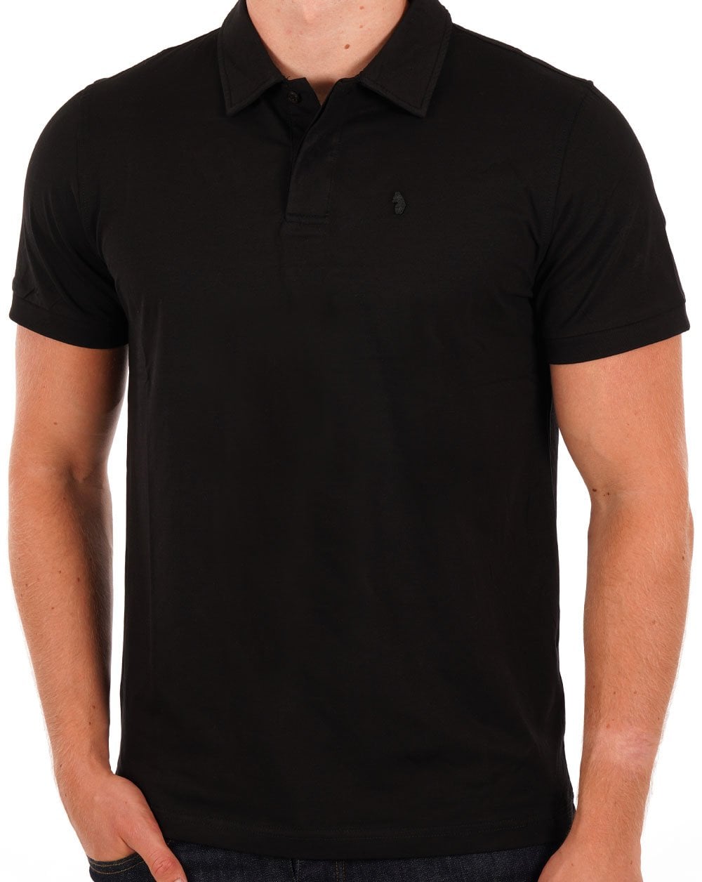 Luke Hong Kong Jersey-Poloshirt, tiefschwarz