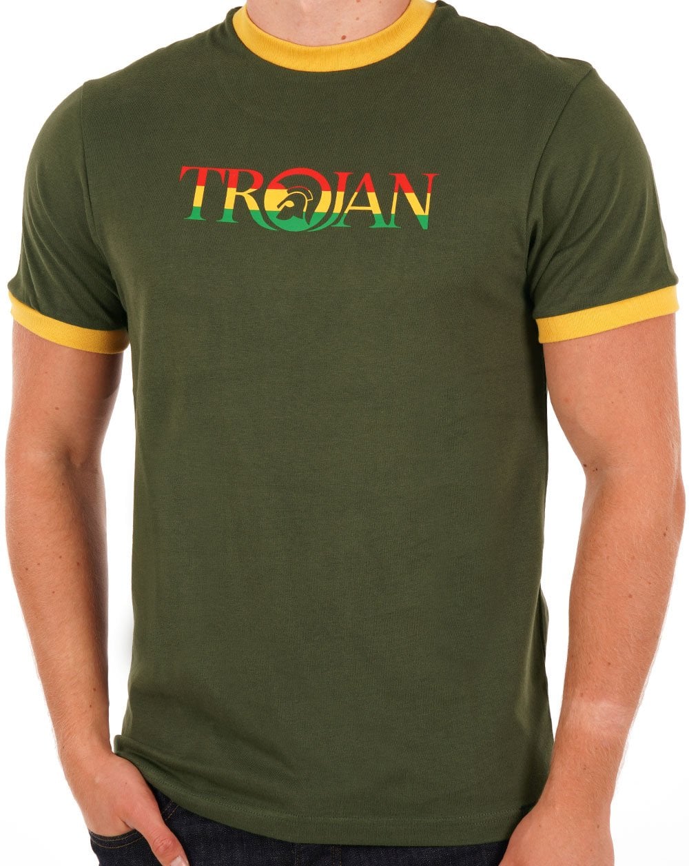 Trojan Helm Logo T-Shirt Armeegrün