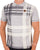 Trojan Check Panel Polo Shirt Grey
