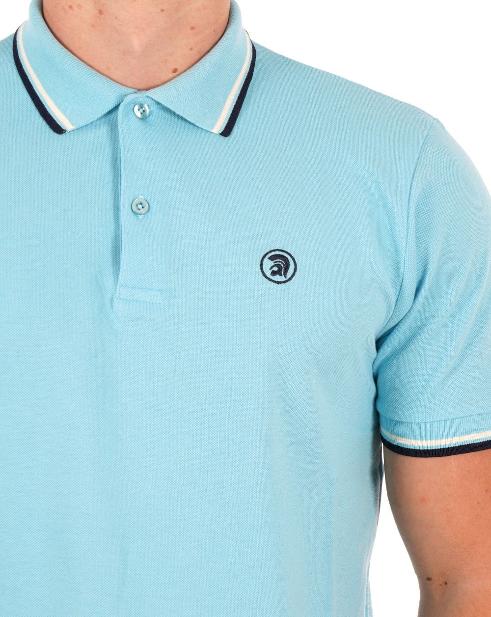 Trojan – Pique-Poloshirt mit Doppelstreifen in Minze