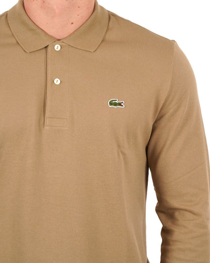 Lacoste Langarm-Poloshirt Sand