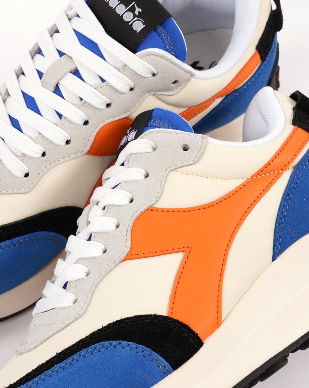 Diadora RACE NYL Trainer Off White/Snorkel Blue