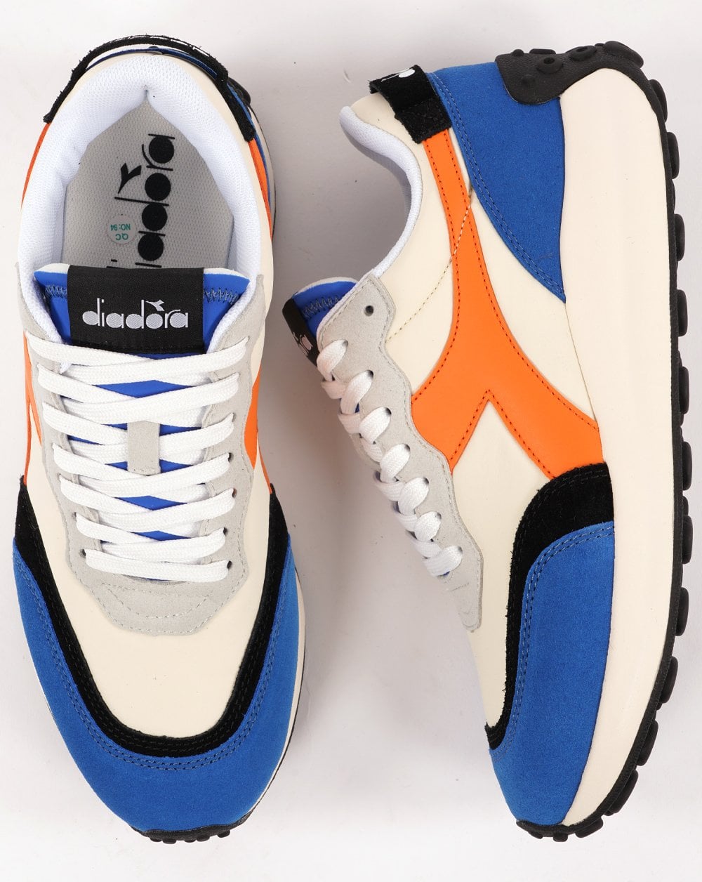 Diadora RACE NYL Trainer Off White/Snorkel Blue
