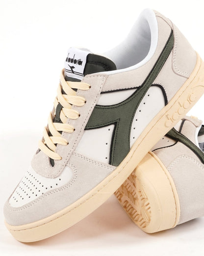 Diadora Magic Basket Suede Sneaker Weiß/Dunkelgrün