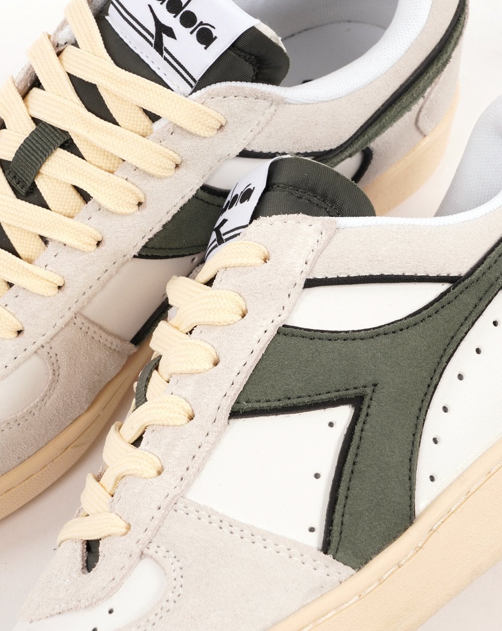 Diadora Magic Basket Suede Sneaker Weiß/Dunkelgrün