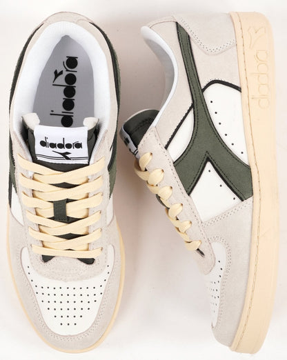 Diadora Magic Basket Suede Sneaker Weiß/Dunkelgrün