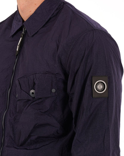 Marshall Artist Überhemd aus Krinkle-Nylon mit Tasche, Marineblau