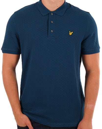 Lyle &amp; Scott – Poloshirt mit Gitterstruktur, Apres Navy