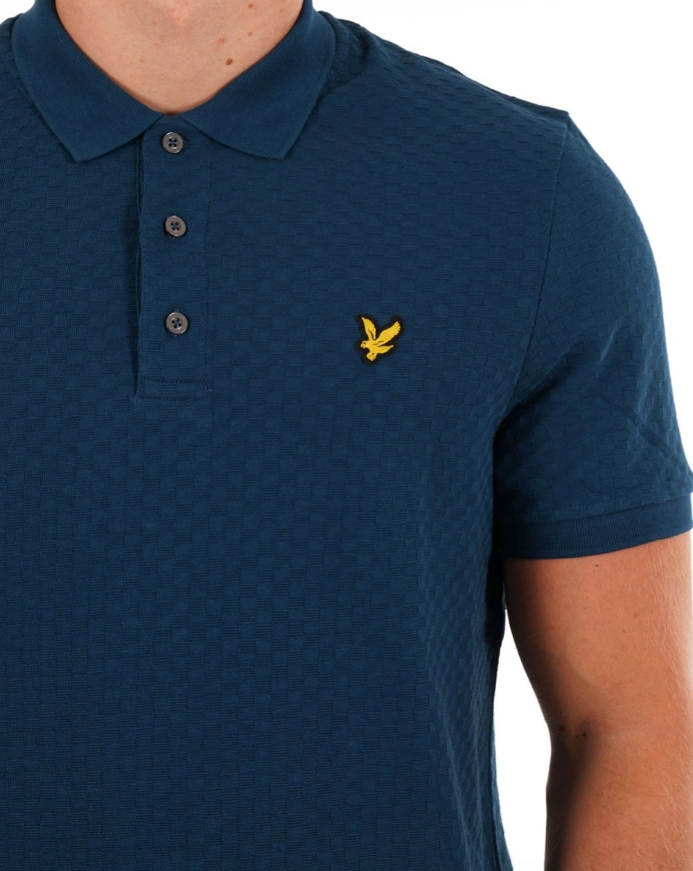Lyle &amp; Scott – Poloshirt mit Gitterstruktur, Apres Navy