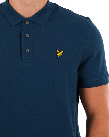 Lyle &amp; Scott – Poloshirt mit Gitterstruktur, Apres Navy