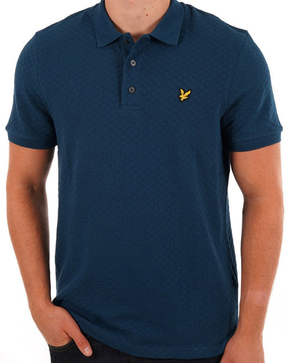 Lyle &amp; Scott – Poloshirt mit Gitterstruktur, Apres Navy