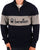 Benetton Colour Block Quarter Zip Sweater Navy/Grey
