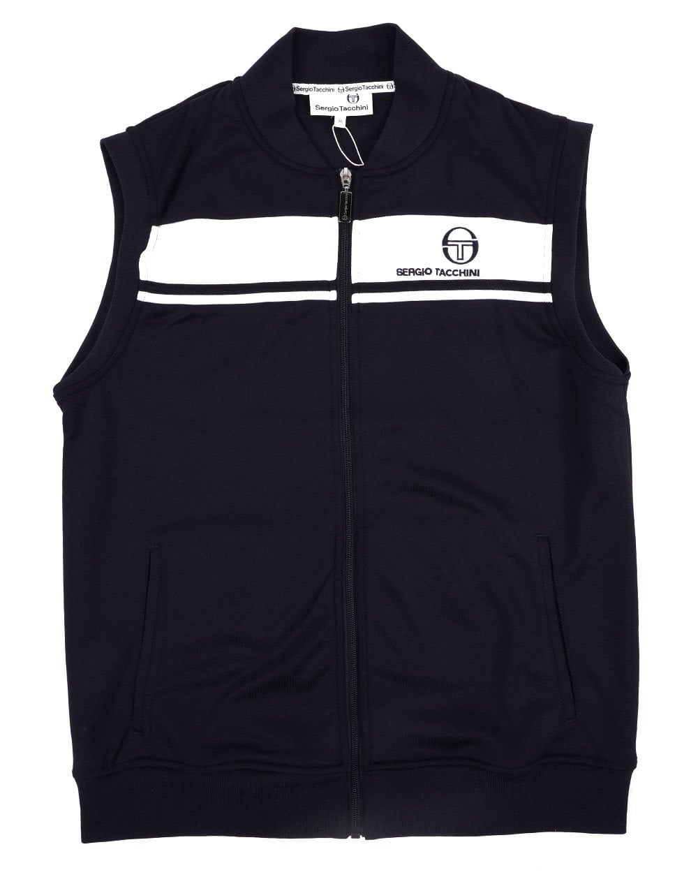 Sergio Tacchini Masters Ärmelloses Zip-Up Marineblau/Weiß